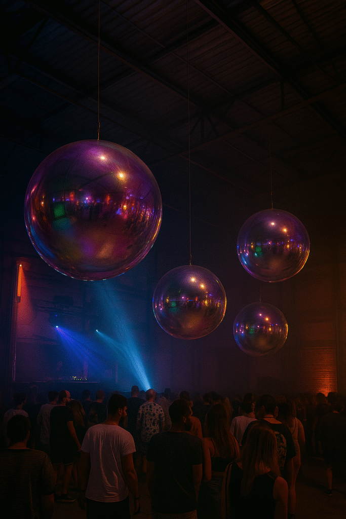 Spiegelbal op festival tijdens ADE AI