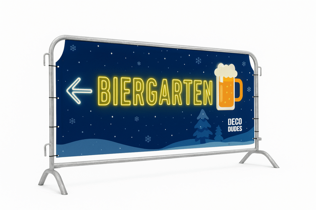 Spandoek voor dranghek op oktoberfest