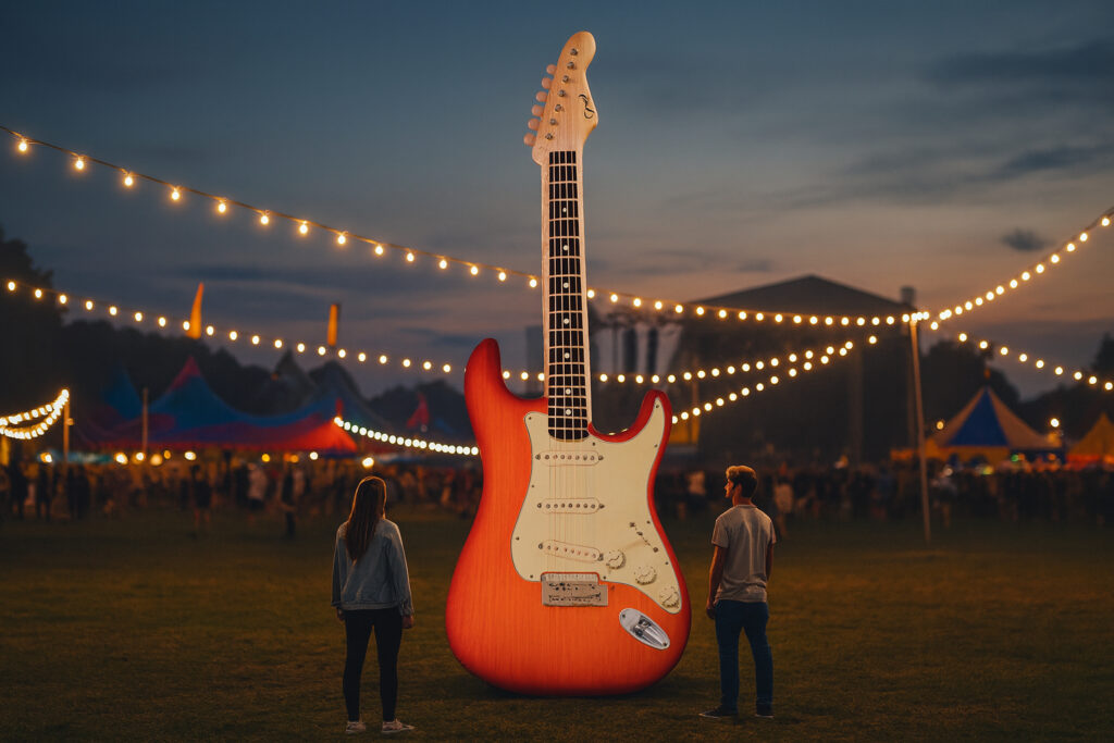 Photo AI de la décoration d'une guitare